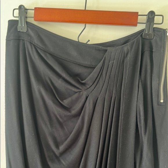 HELMUT LANG Elegant Black asymetrical Drape Skirt small minimalist contemporary - Picture 2 of 11